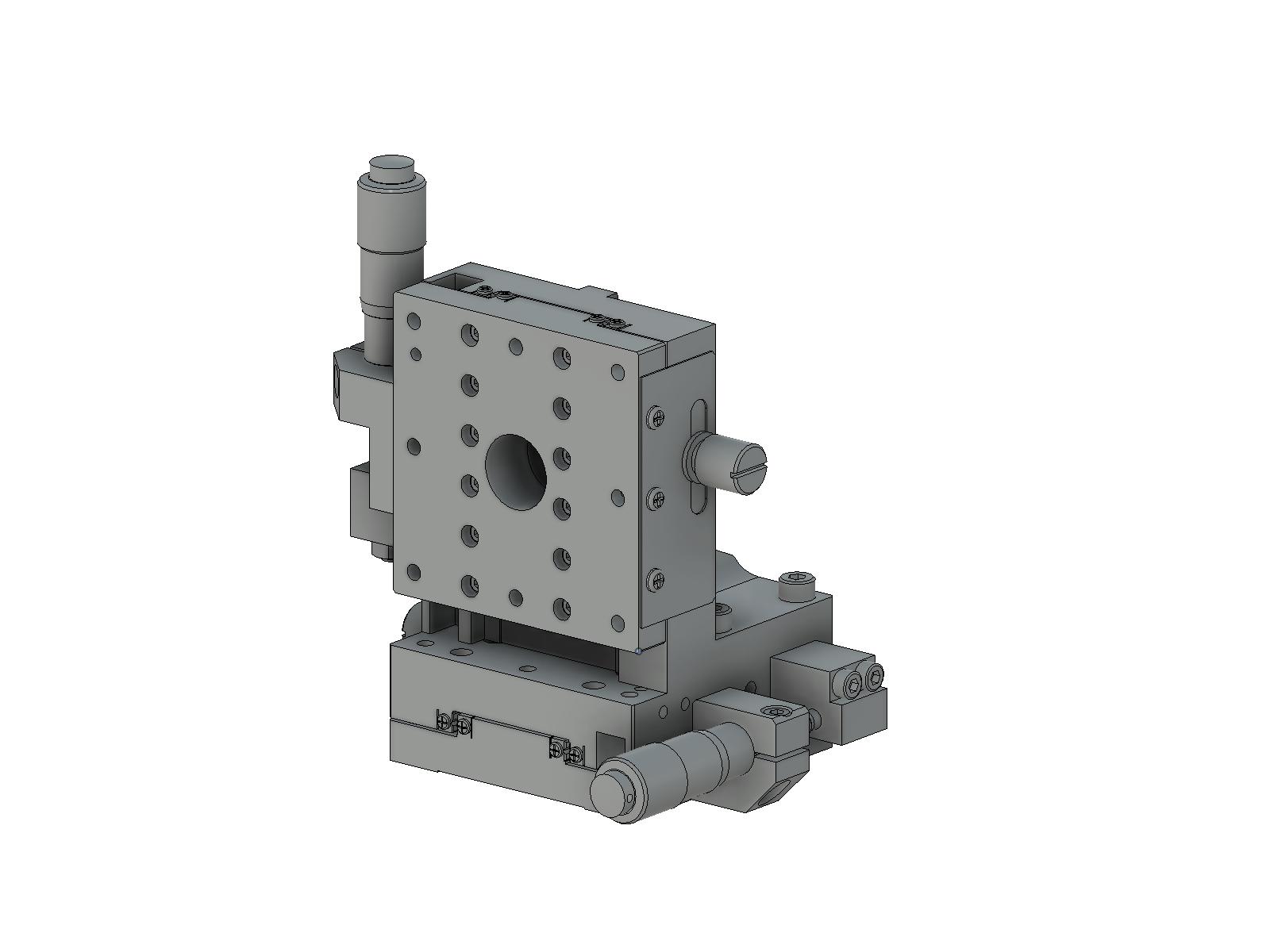 Aluminiowy stolik XZ z krzyżowymi rolkami, napęd boczny, gwinty metryczne, prawoskrętne (TAM-604SRL)