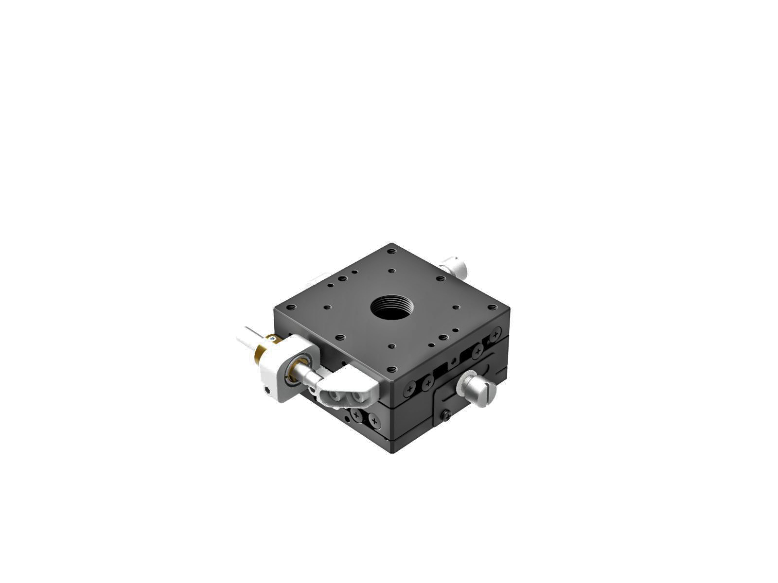 Łożysko EXC 60X60mm, stalowe, stolik XY, mikrometr boczny z śrubą sześciokątną, +/-6.5mm, gwinty M4, prawoskrętny — zdjęcie produktu, nr katalogowy TSD-602SRFP