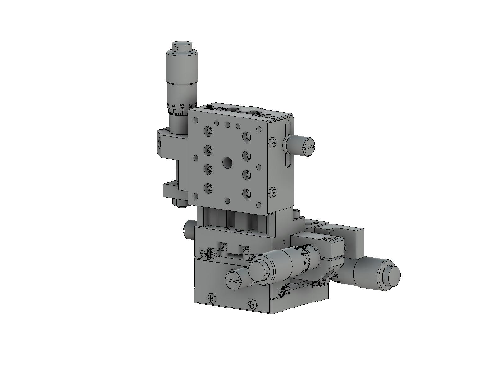 Aluminiowy stolik XYZ z krzyżowymi rolkami, napęd boczny, gwinty metryczne, prawoskrętny (TAM-405SRL)