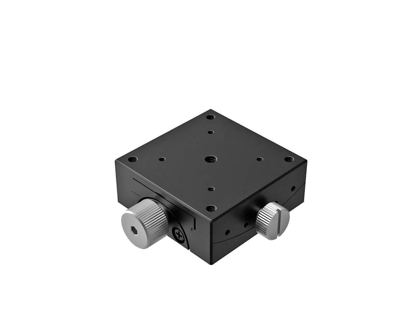 Goniometr 40X40mm, mosiężny wpust, 1-osiowy, +/-20 stopni, wysokość osi 35mm, przekładnia ślimakowa, gwint 6-32 (GOH-40A35UU)
