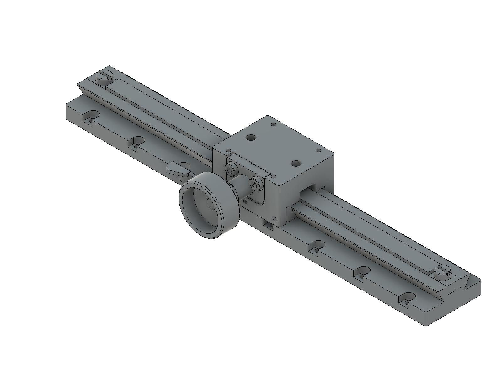 Prowadnica jaskółczy ogon 25X30mm, mosiężne, stolik osi X, napęd zębatkowy, +/-65mm, gwinty M2 (TAR-25161)