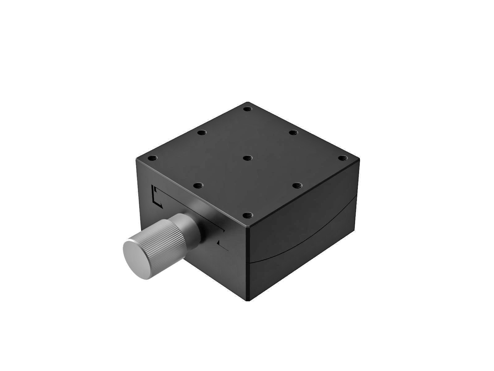 Goniometr 60X60mm, mosiężny wpust, 1-osiowy, +/-20 stopni, wysokość osi 50mm, prawoskrętny, przekładnia ślimakowa, gwint M4 (GOH-60A50R)