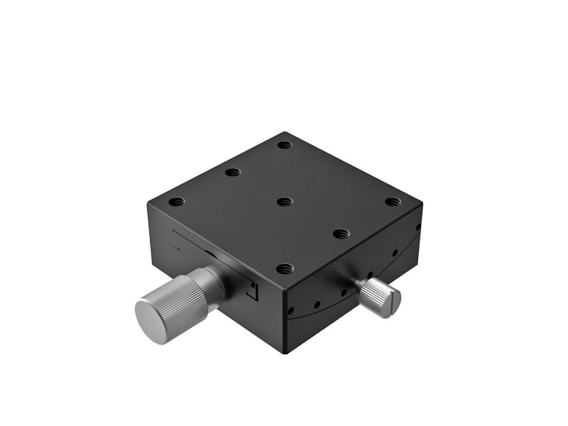 Goniometr 65X65mm, mosiężny wpust, 1-osiowy, +/-20°, wysokość osi 50mm, przekładnia ślimakowa, gwint M6 (GOH-65A50-M6)