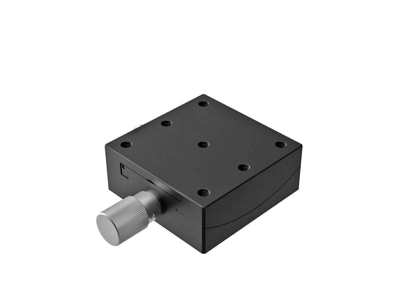Goniometr 65X65mm, mosiężny wpust, 1-osiowy, +/-20°, wysokość osi 50mm, praworęczny, przekładnia ślimakowa, gwint M6 (GOH-65A50R-M6)