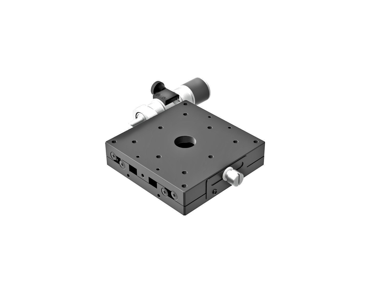 Łożysko EXC 80X80mm, stalowe, stolik osi X, mikrometr boczny z podmikronowym śrubą, +/-6.5mm, gwinty M4, prawoskrętny (TSD-801SRWP)