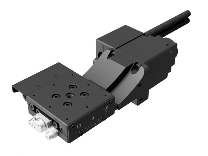 Zmotoryzowany goniometr z przedłużonym prowadzeniem osi α - silnik krokowy 2-fazowy (OSMS(RE)-40A60-INCH-M2)