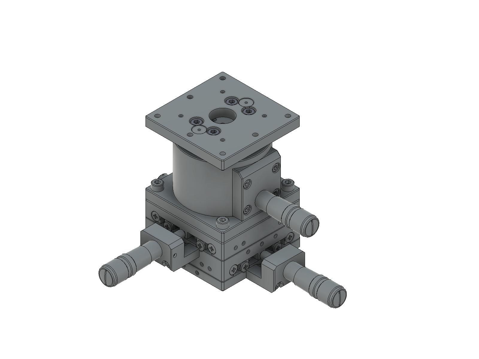 Łożysko EXC 60X60mm, kompatybilne z próżnią, stal nierdzewna, stolik XYZ, mikrometr centralny, +/-6.5/6.5/5.0mm, gwinty M4 (TSDS-605C)