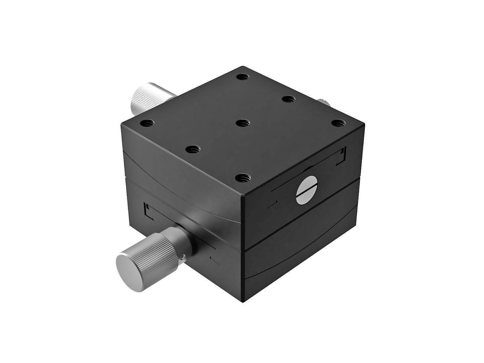 Goniometr 65X65mm, mosiężny wpust, 2-osiowy, +/-15°, wysokość osi 76mm, praworęczny, przekładnia ślimakowa, gwint 1/4-20 (GOH-65B76RUU)