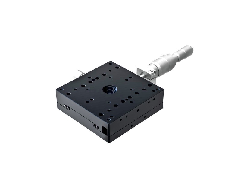 Łożysko krzyżowo-rolkowe 80X80mm, aluminiowe, stolik osi X, centralny mikrometr różnicowy, +/-7.5mm, gwinty M4 (TAM-801CDM)