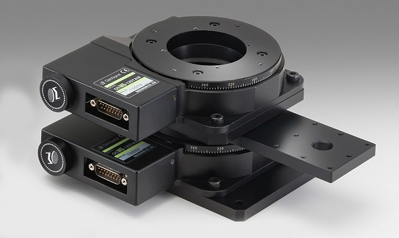 Zmotoryzowane stoliki obrotowe podwójne o średnicy 120mm (OSMS-120YAW-W)