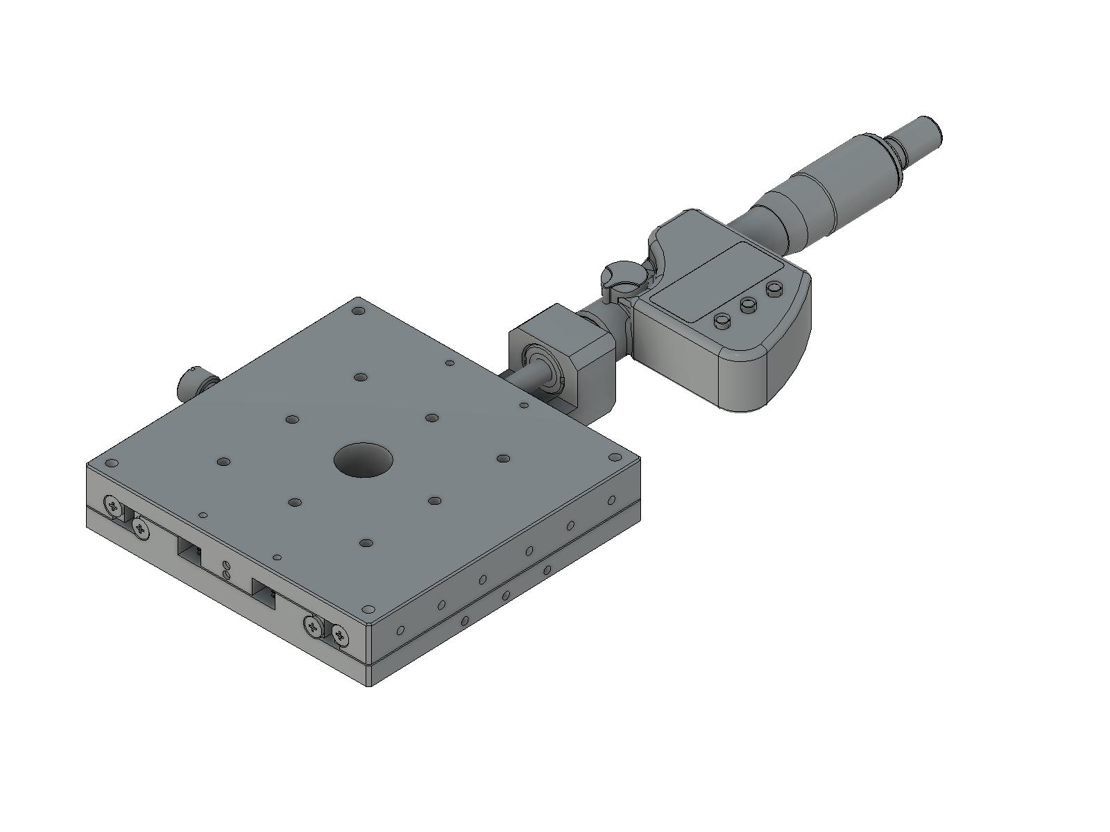 Łożysko EXC 100X100mm, stalowe, stolik osi X, mikrometr cyfrowy centralny, +/-12.5mm, gwinty M4 (TSD-1001CDG)