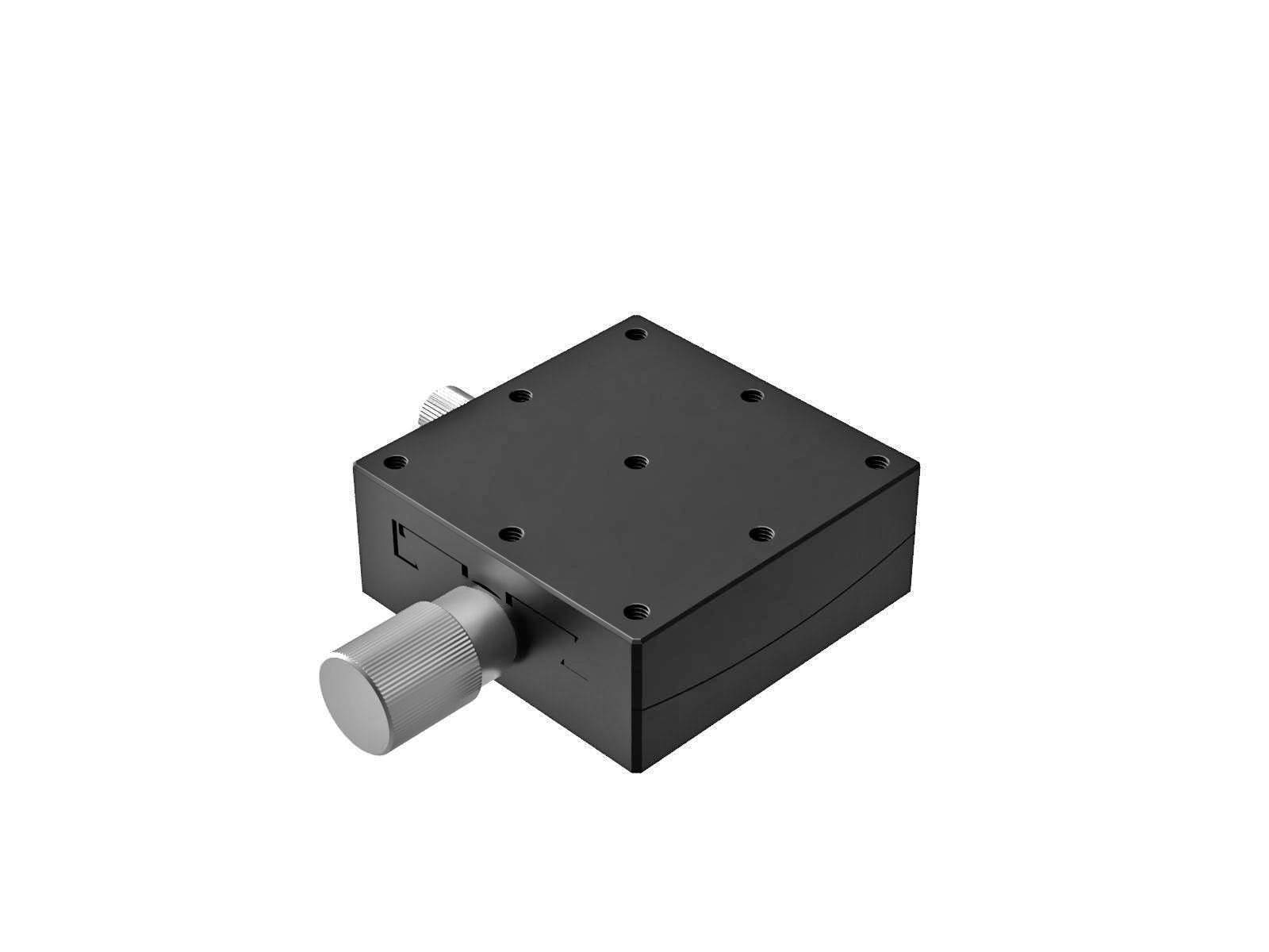 Goniometr 60X60mm, mosiężny wpust, 1-osiowy, +/-10 stopni, wysokość osi 115mm, prawoskrętny, przekładnia ślimakowa, gwint M4 (GOH-60A115R)