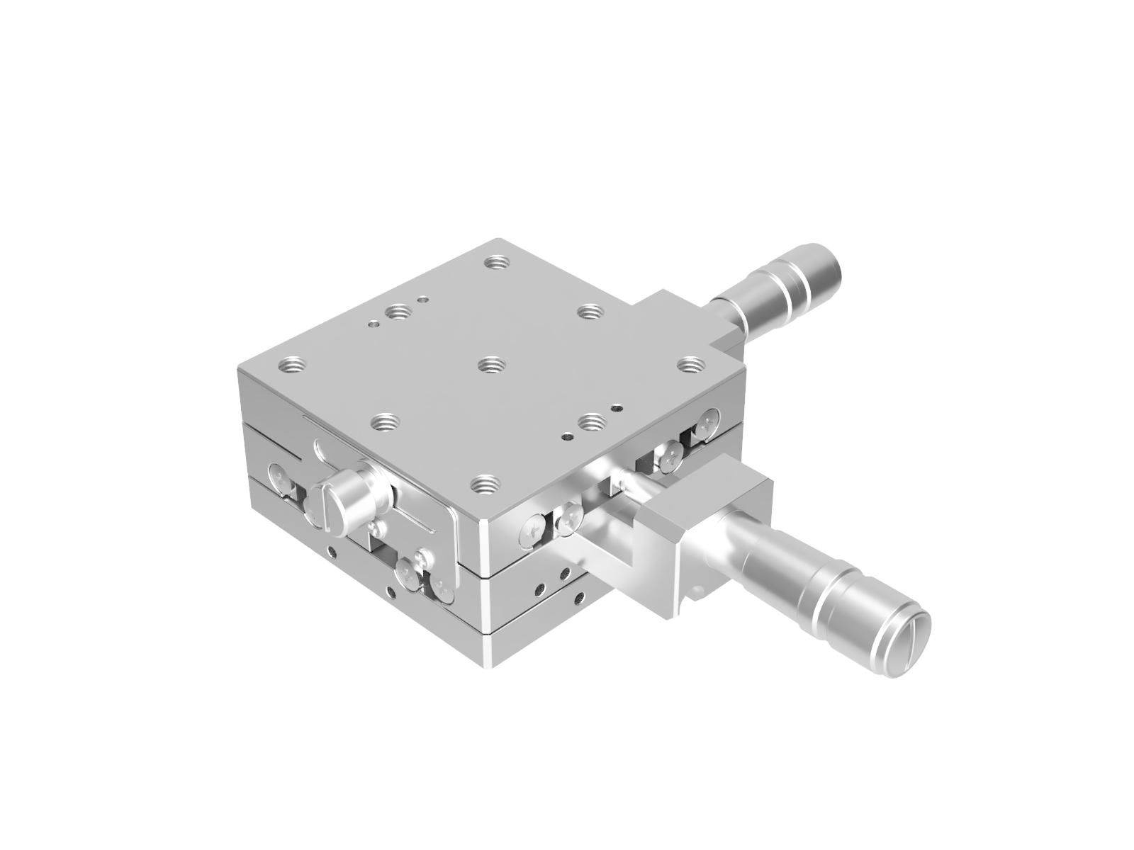 Stolik XY 65X65mm z łożyskiem EXC, kompatybilny z próżnią, ze stali nierdzewnej, mikrometr centralny, +/-6.5mm, gwinty 1/4-20 (TSDS-652CUU)