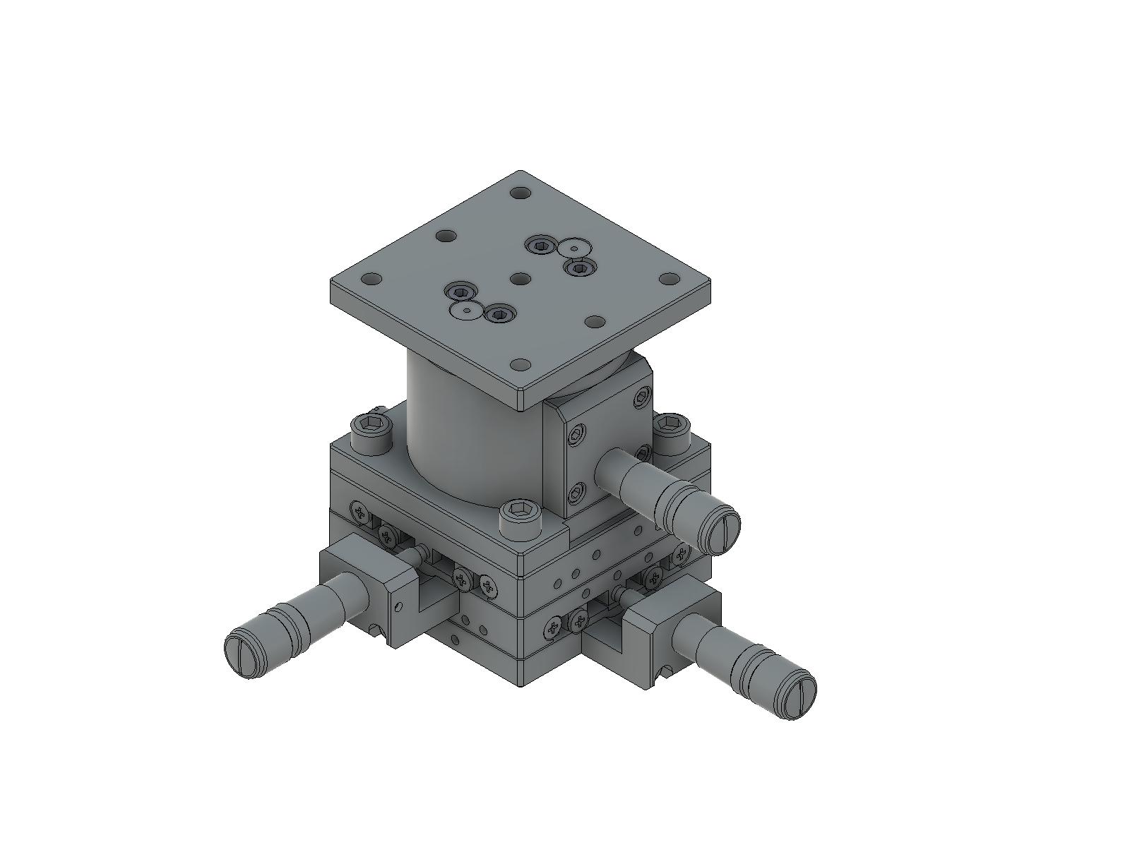 Łożysko EXC 65X65mm, kompatybilne z próżnią, ze stali nierdzewnej, stolik o osi XYZ, mikrometr centralny, +/-6.5/6.5/5.0mm, gwinty M6 — zdjęcie produktu, nr katalogowy TSDS-655C-M6