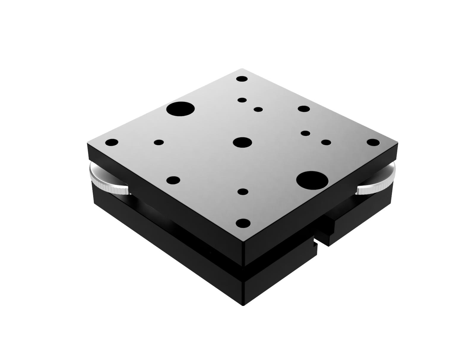 60X60mm, 2-osiowa kinematyczna platforma nachylająca, aluminium, regulacja pokrętłem krawędziowym, +/-2 stopnie, gwinty M4 (AIS-60B)