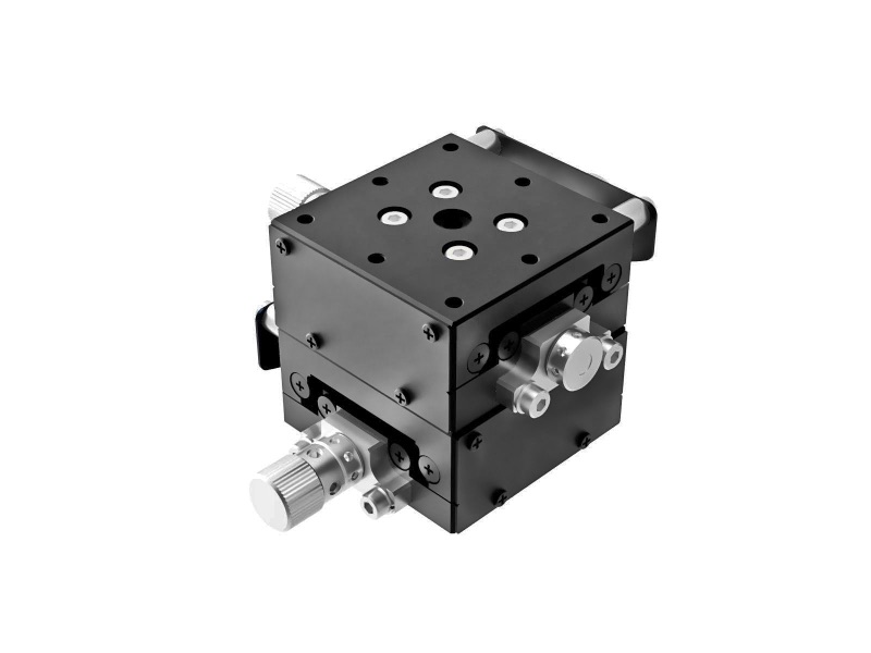 Goniometr 40X40mm, łożyska EXC, 2-osiowy, +/-20 stopni, 20mm wysokość osi, prawoskrętny, przekładnia ślimakowa, M3 gwint (GOHT-40B20BR)