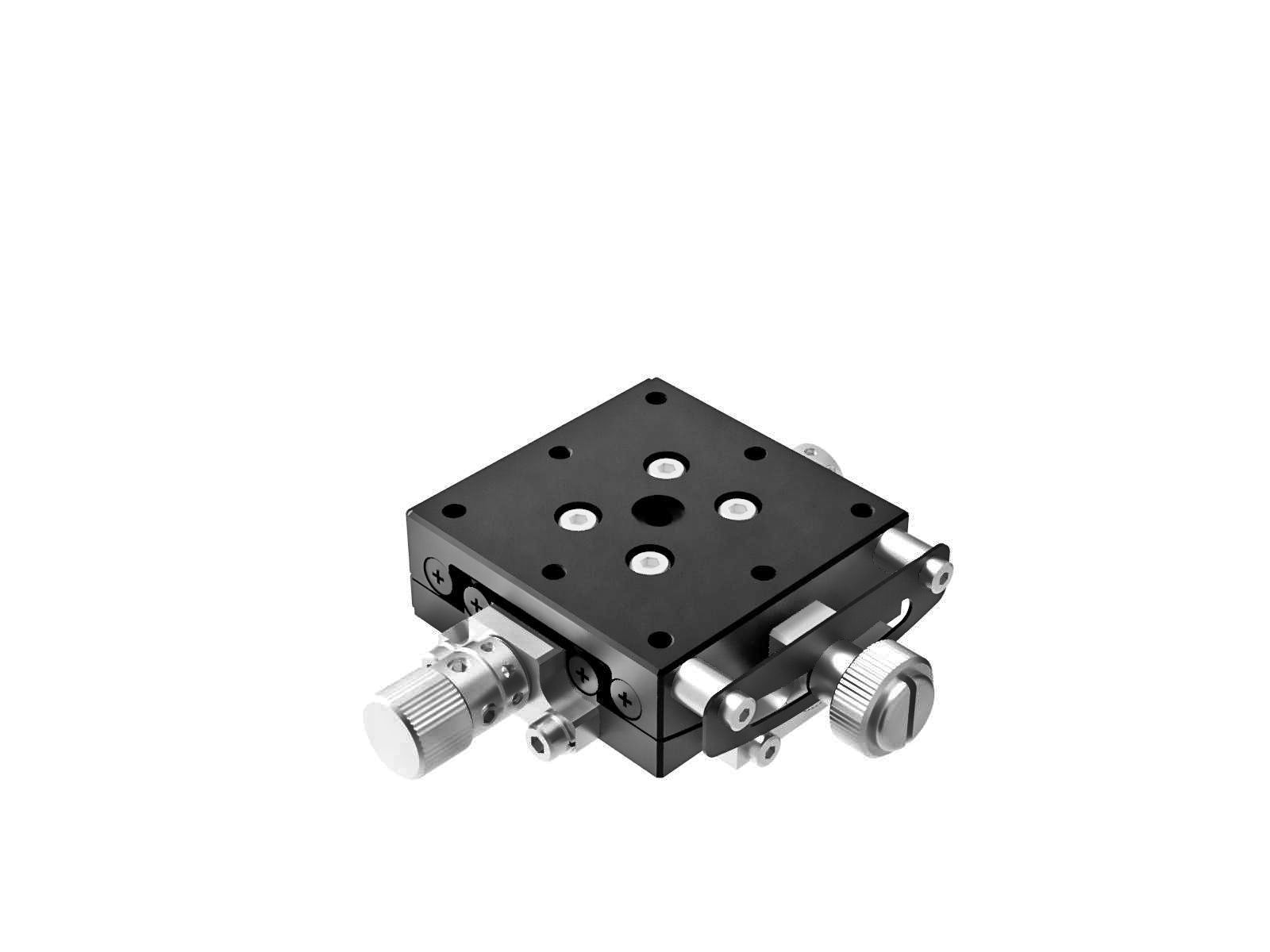 Goniometr 40X40mm, łożyska EXC, 1-osiowy, +/-8 stopni, wysokość osi 60mm, przekładnia ślimakowa, gwint 6-32 (GOHT-40A60BUU)