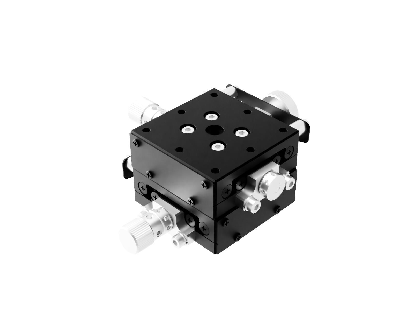 Goniometr 40X40mm, łożyska EXC, 2-osiowy, +/-8 stopni, wysokość osi 60mm, praworęczny, przekładnia ślimakowa, gwint 6-32 (GOHT-40B60BRUU)