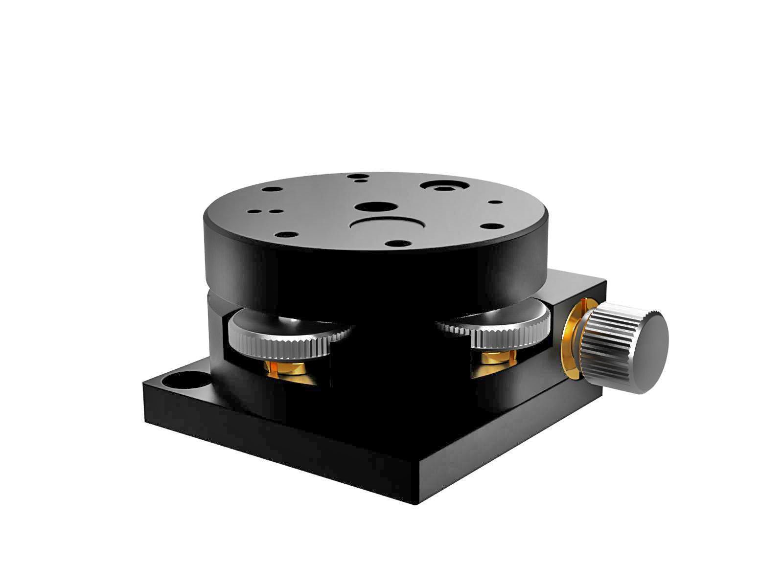Średnica 40mm, aluminium, kinematyczna platforma obrotowa, +/-3 stopnie precyzyjna regulacja, napęd pokrętłem, gwinty 6-32 (KKD-40CUU)