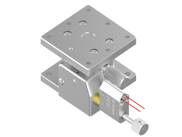 Silnikowy łożysko EXC 40X40mm, kompatybilny z próżnią, stal nierdzewna, stolik osi Z, (pozioma platforma/baza) boczny piezomotor, +/-2.5mm, gwinty 6-32 (TSDS-403UU-PDM)