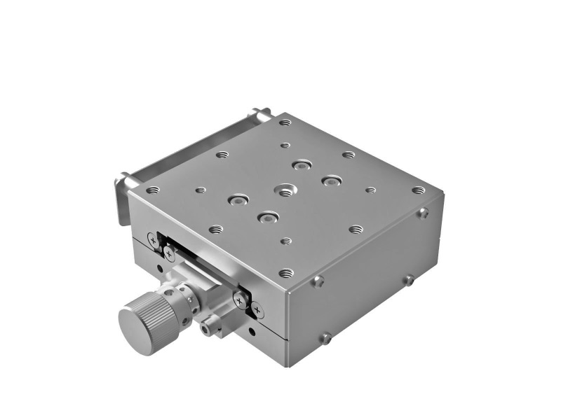 Goniometr 60x60mm z powłoką niklową, łożyska EXC, 1-osiowy, +/-15°, wysokość osi 60mm, prawoskrętny, napęd ślimakowy, gwinty M4 (GOHT-60A60R)