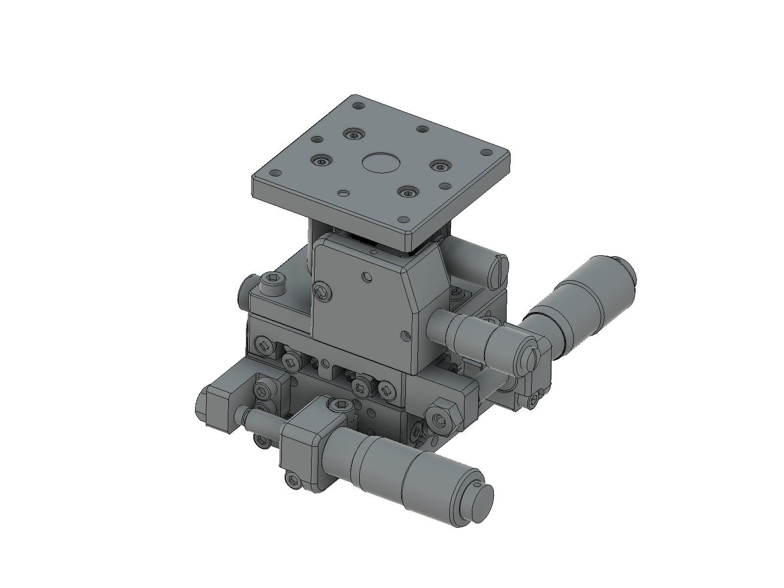 Łożysko EXC 40X40mm, stalowe, stolik XYZ, mikrometr boczny, +/-6.5/6.5/3.0mm, gwinty M3 — zdjęcie produktu, nr katalogowy TSD-405S