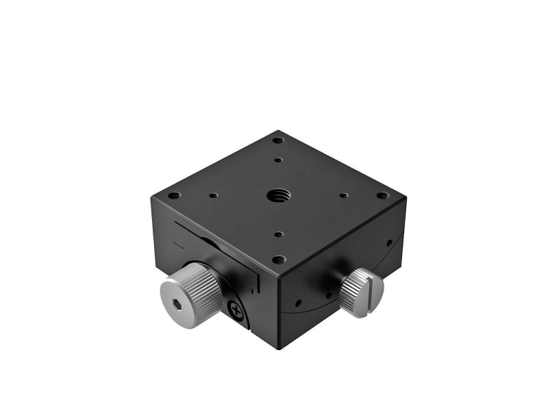 Goniometr 40X40mm, mosiężny wpust, 1-osiowy, +/-20 stopni, 15mm wysokość osi, przekładnia ślimakowa, gwint M3 (GOH-40A15)