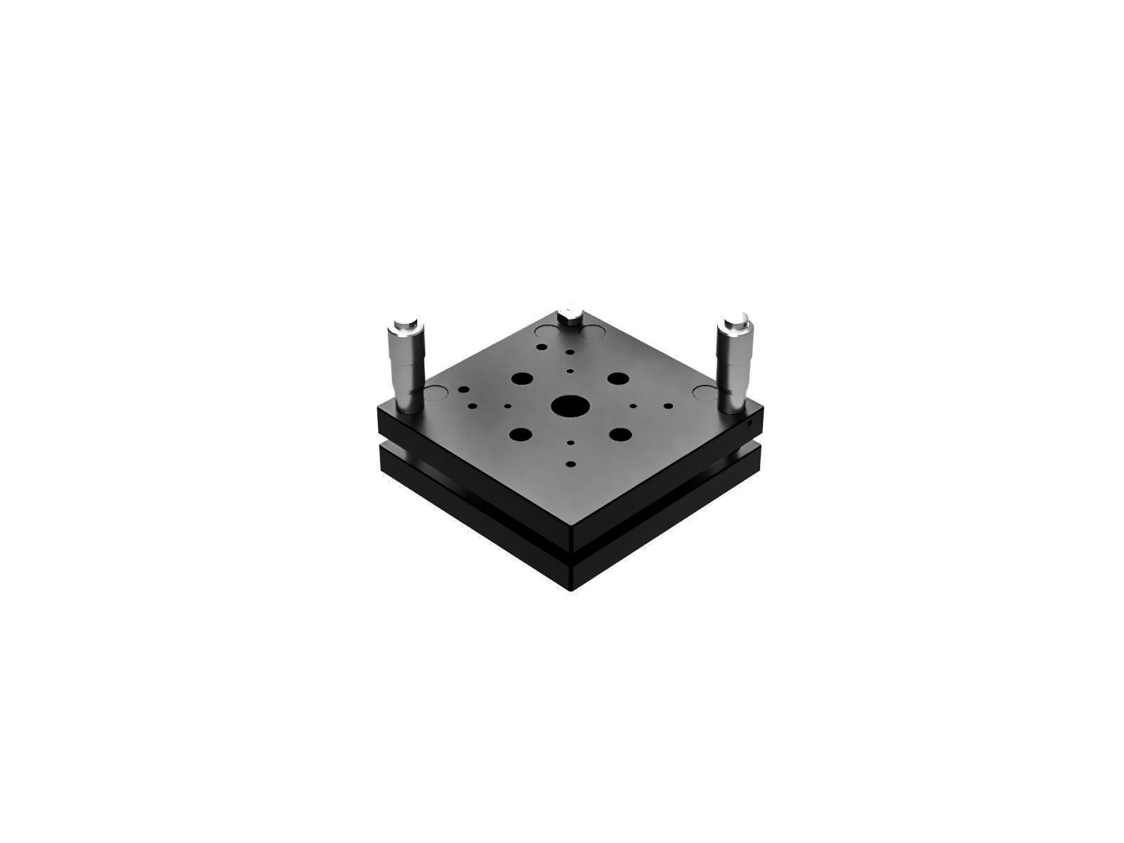 100X100mm, 2-osiowa kinematyczna platforma nachylająca, aluminium, regulacja mikrometryczna, +/-3 stopnie, gwinty M4 (AIS-100CM)
