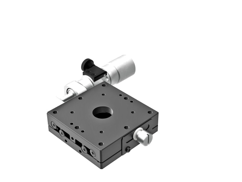 Łożysko EXC 60X60mm, stalowe, stolik osi X, mikrometr boczny śrubowy submikronowy, +/-6.5mm, gwinty M4, prawoskrętny (TSD-601SRWP)