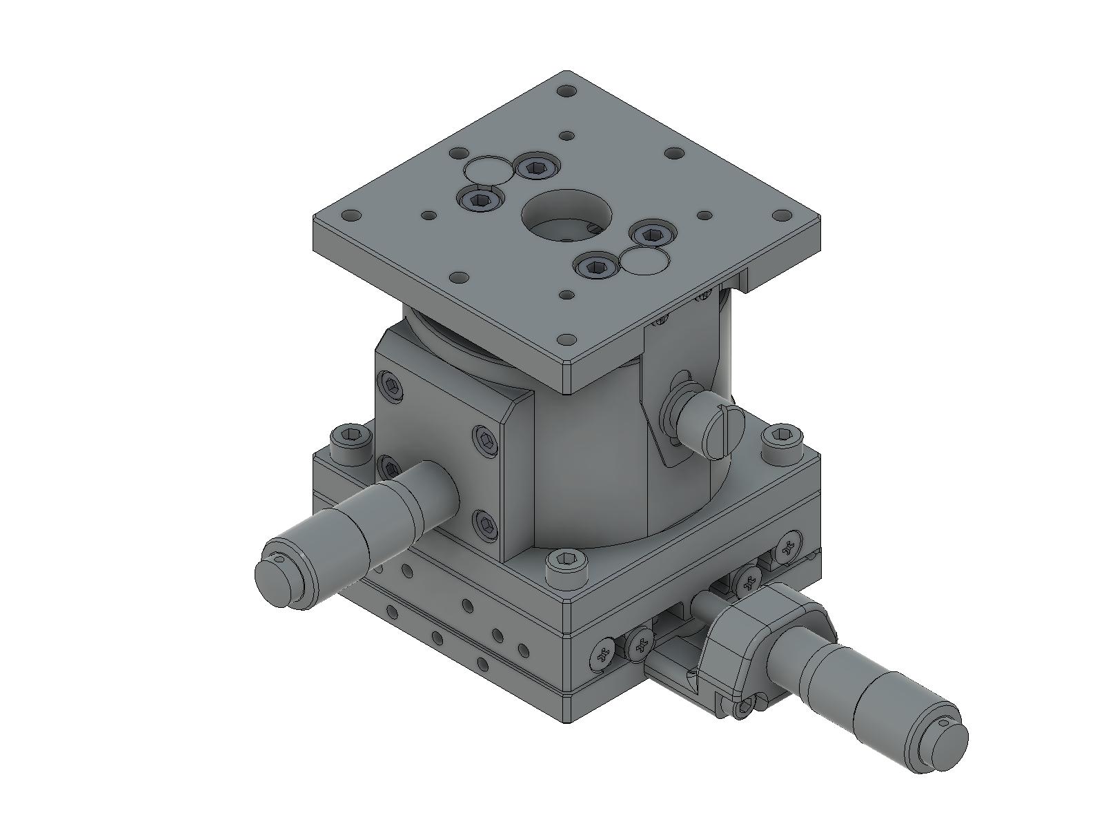 Łożysko EXC 60X60mm, stalowe, stolik osi XZ, centralny mikrometr, +/-6.5/5.0mm, gwinty M4 — zdjęcie produktu, nr katalogowy TSD-604C