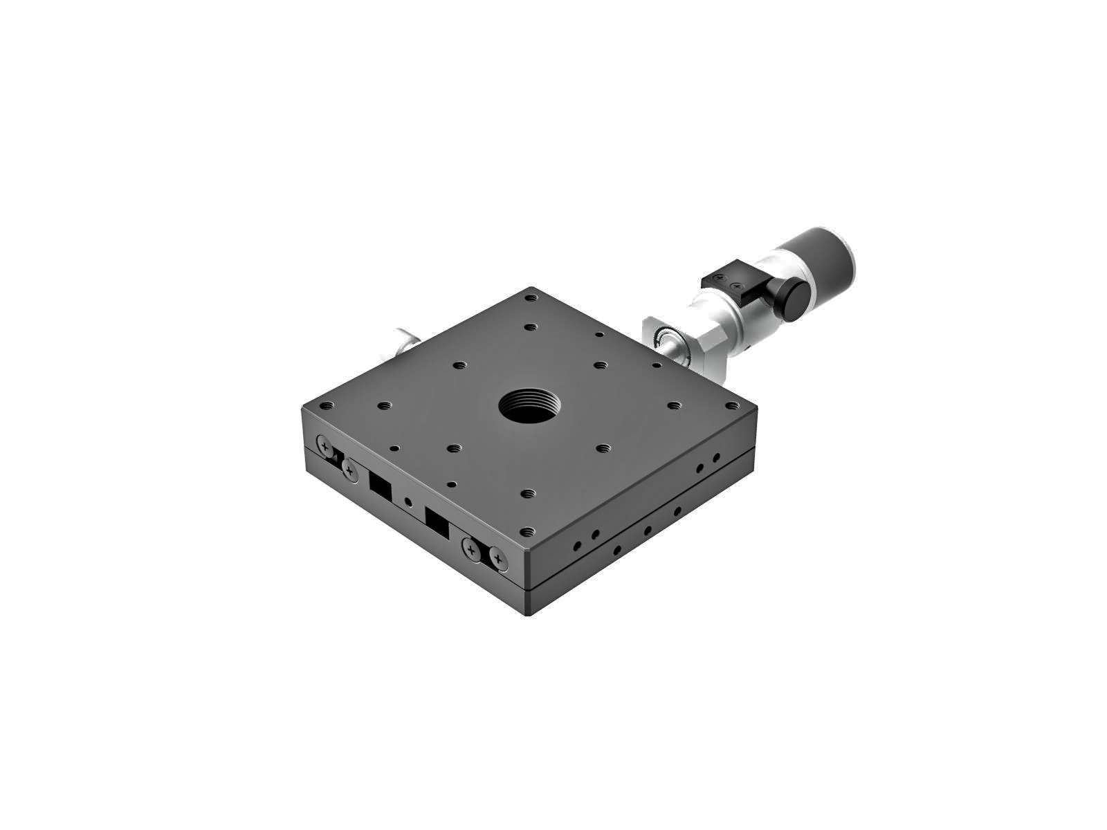 Łożysko EXC 80X80mm, stalowe, stolik osi X, mikrometr centralny z podmikronowym śrubą, +/-6.5mm, gwinty M4 — zdjęcie produktu, nr katalogowy TSD-801CWP