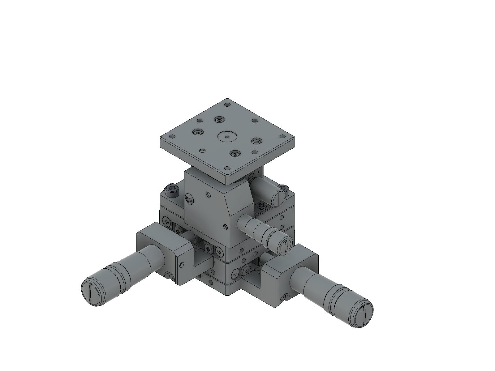 Łożysko EXC 40X40mm, kompatybilne z próżnią, stal nierdzewna, stolik XYZ, mikrometr centralny, +/-6.5/6.5/3.0mm, gwinty 6-32 (TSDS-405CUU)