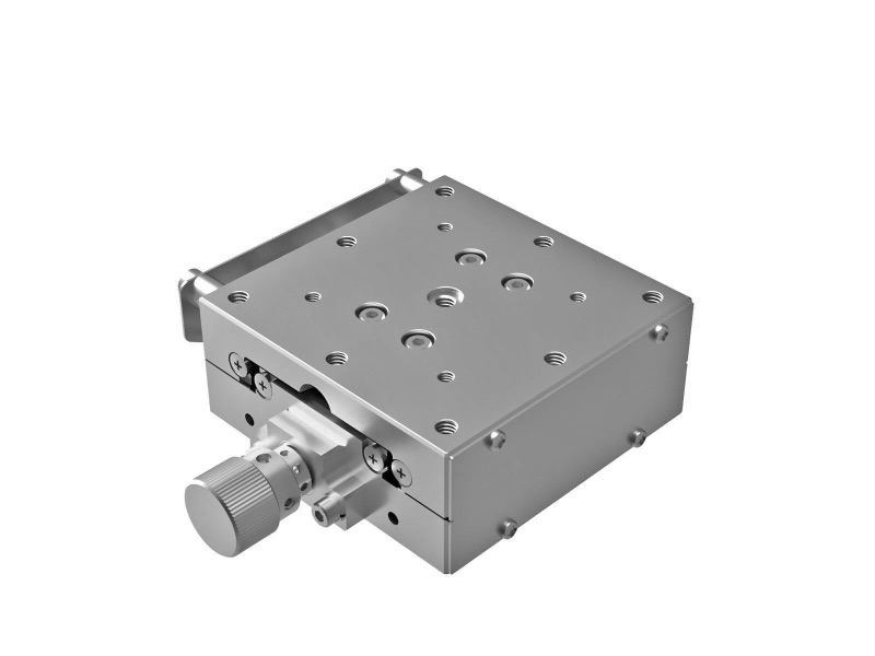 Goniometr 60x60mm, łożyska EXC, 1-osiowy, +/-20°, wysokość osi 35mm, prawoskrętny, napęd ślimakowy, gwinty M4 (GOHT-60A35R)