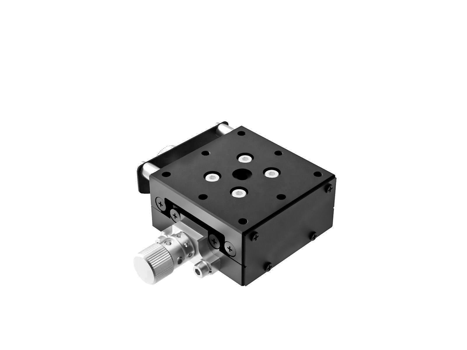 Goniometr 40X40mm, łożyska EXC, 1-osiowy, +/-20 stopni, wysokość osi 20mm, praworęczny, przekładnia ślimakowa, gwint 6-32 (GOHT-40A20BRUU)