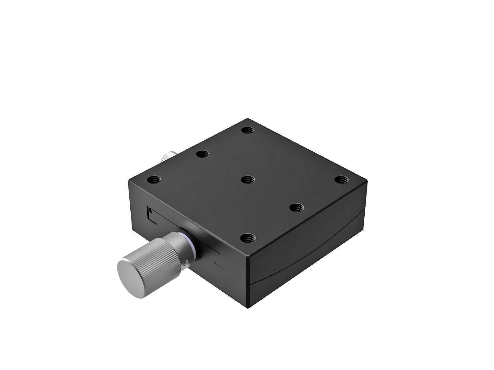 Goniometr 65X65mm, mosiężny wpust, 1-osiowy, +/-10°, wysokość osi 100mm, praworęczny, przekładnia ślimakowa, gwint M6 (GOH-65A100R-M6)