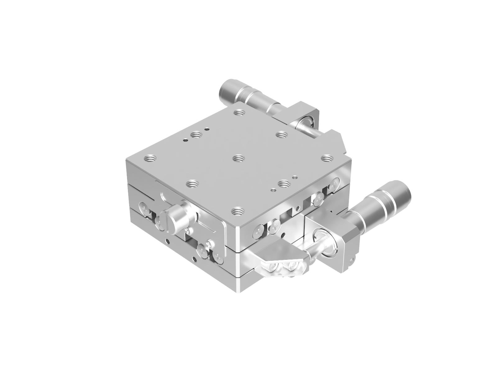 Stolik XY 65X65mm z łożyskiem EXC, kompatybilny z próżnią, ze stali nierdzewnej, mikrometr boczny, +/-6.5mm, gwinty M6 (TSDS-652S-M6)