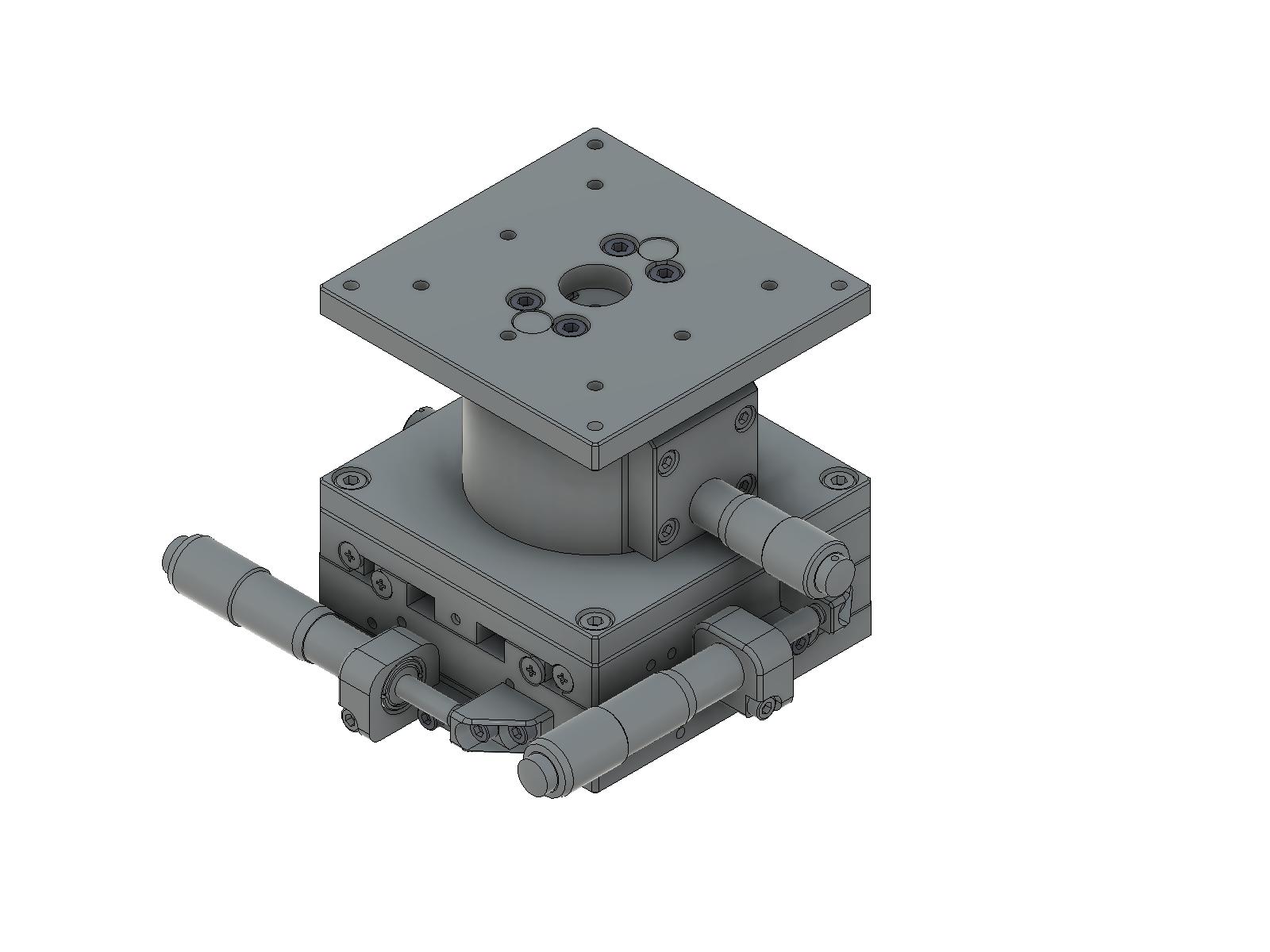 Łożysko EXC 80X80mm, stalowe, stolik XYZ, mikrometr boczny, +/-12.5/5.0mm, gwinty M4, prawoskrętny (TSD-805SR)
