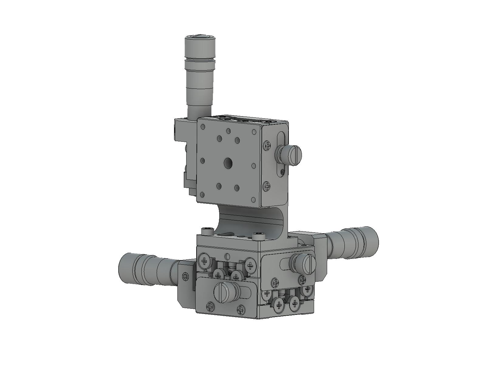Łożysko EXC 25X25mm, kompatybilne z próżnią, ze stali nierdzewnej, stolik o osi XYZ, (pionowa platforma) mikrometr centralny, +/-3mm, gwinty M2 (TSDS-255CL)