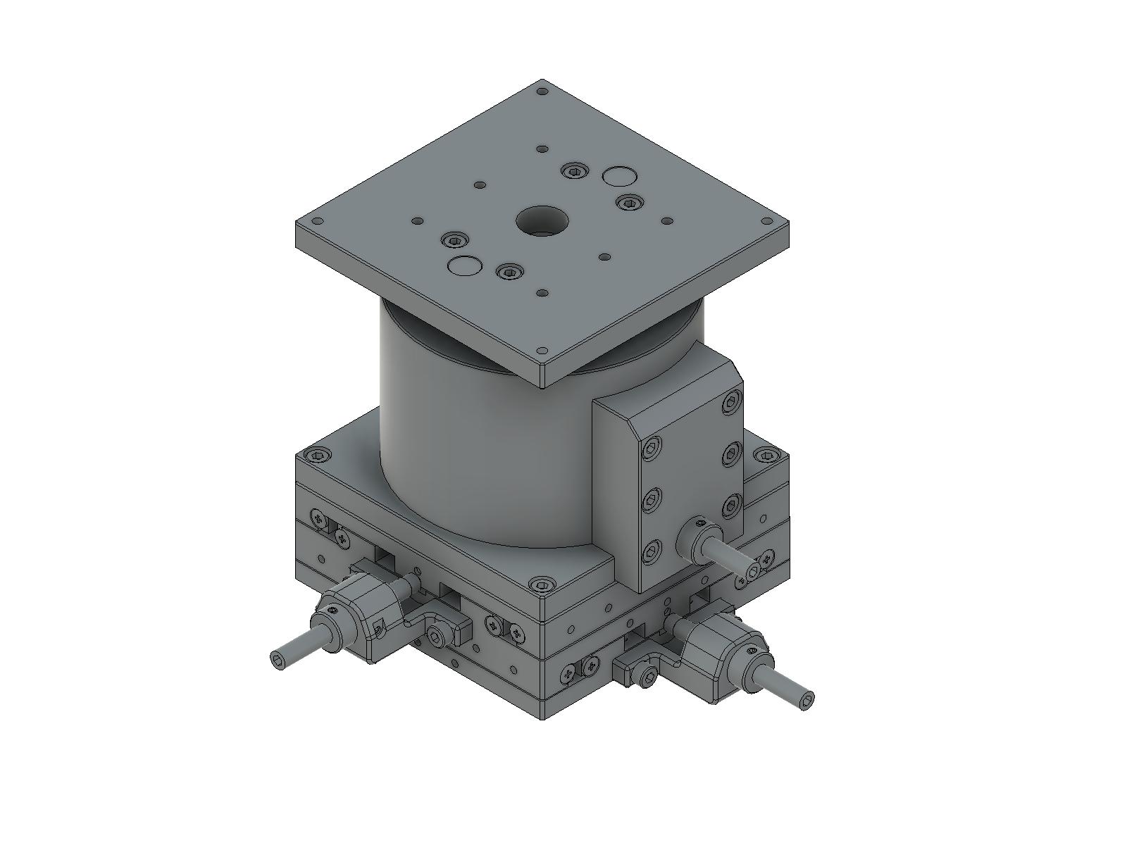 Łożysko EXC 100X100mm, stalowe, stolik XYZ, (platforma pionowa) śruba sześciokątna na środku, +/-12.5mm, gwint M4 — zdjęcie produktu, nr katalogowy TSD-1005CFP