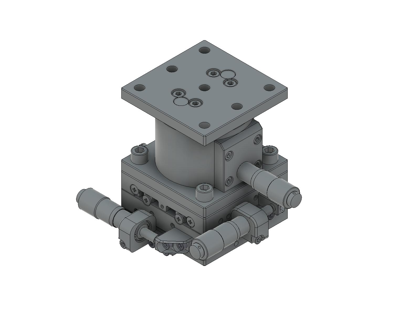 Łożysko EXC 65X65mm, stalowe, stolik XYZ, mikrometr boczny, +/-6.5/6.5/5.0mm, gwinty 1/4-20, prawoskrętny — zdjęcie produktu, nr katalogowy TSD-655SRUU