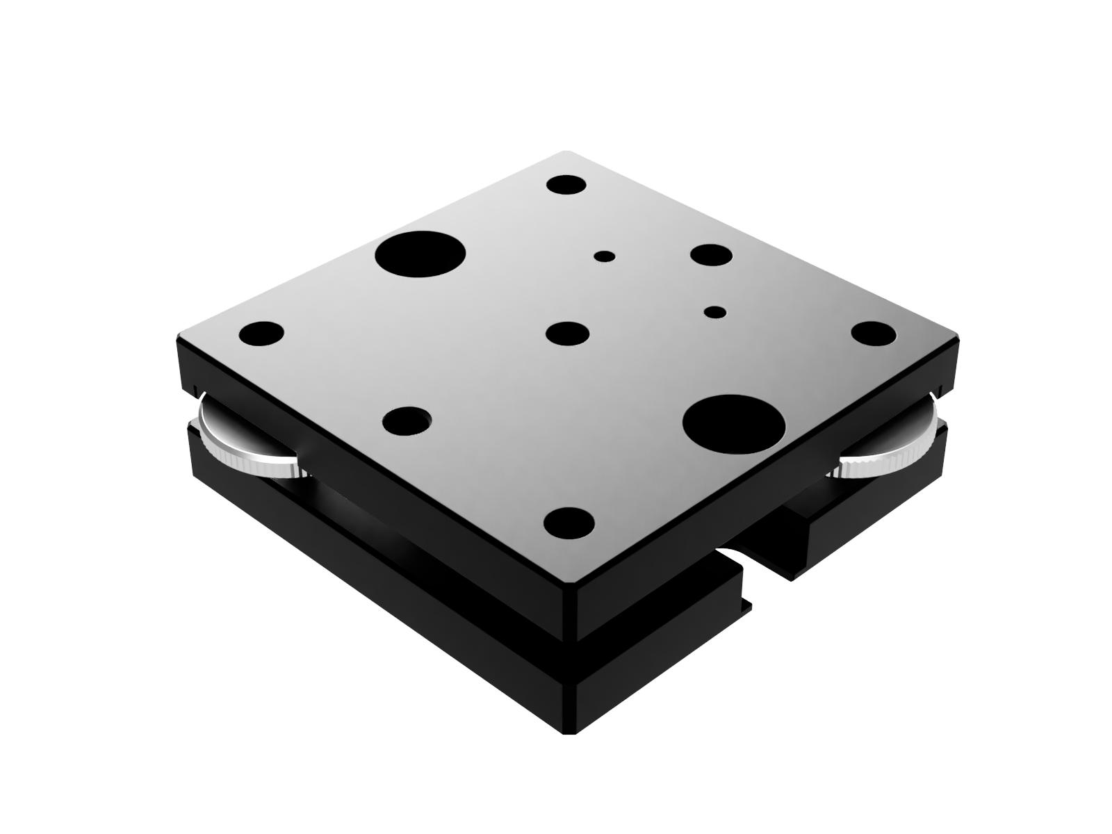 65X65mm, 2-osiowa kinematyczna platforma nachylająca, aluminium, regulacja pokrętłem krawędziowym, +/-2 stopnie, gwinty M6 (AIS-65B-M6)