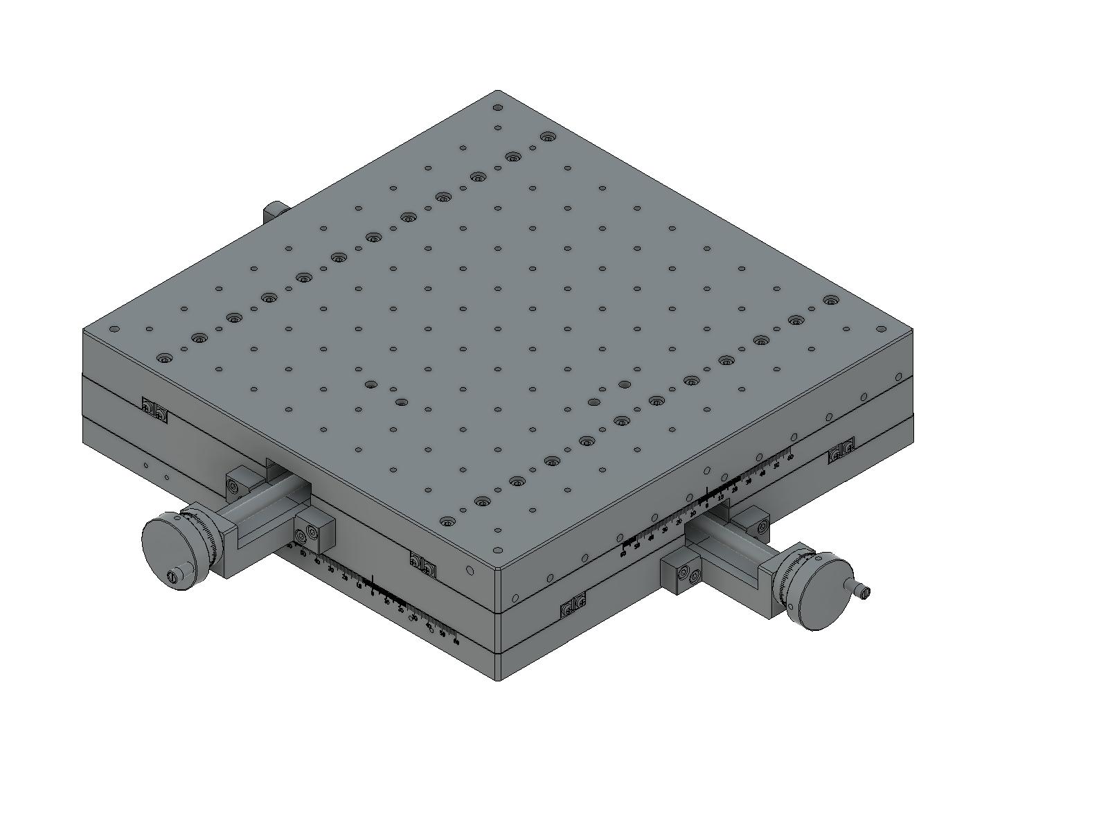 Łożysko krzyżowo-rolkowe 300X300mm, aluminiowe, stolik XY, śruba prowadząca centralna, +/-60mm, gwinty M4 (TAMC-30302)