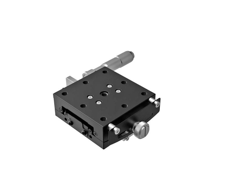 Goniometr 65X65mm, łożyska EXC, 1-osiowy, +/-6 stopni, wysokość osi 100mm, praworęczny, mikrometr, gwint M6 (GOHT-65A100BMSR-M6)