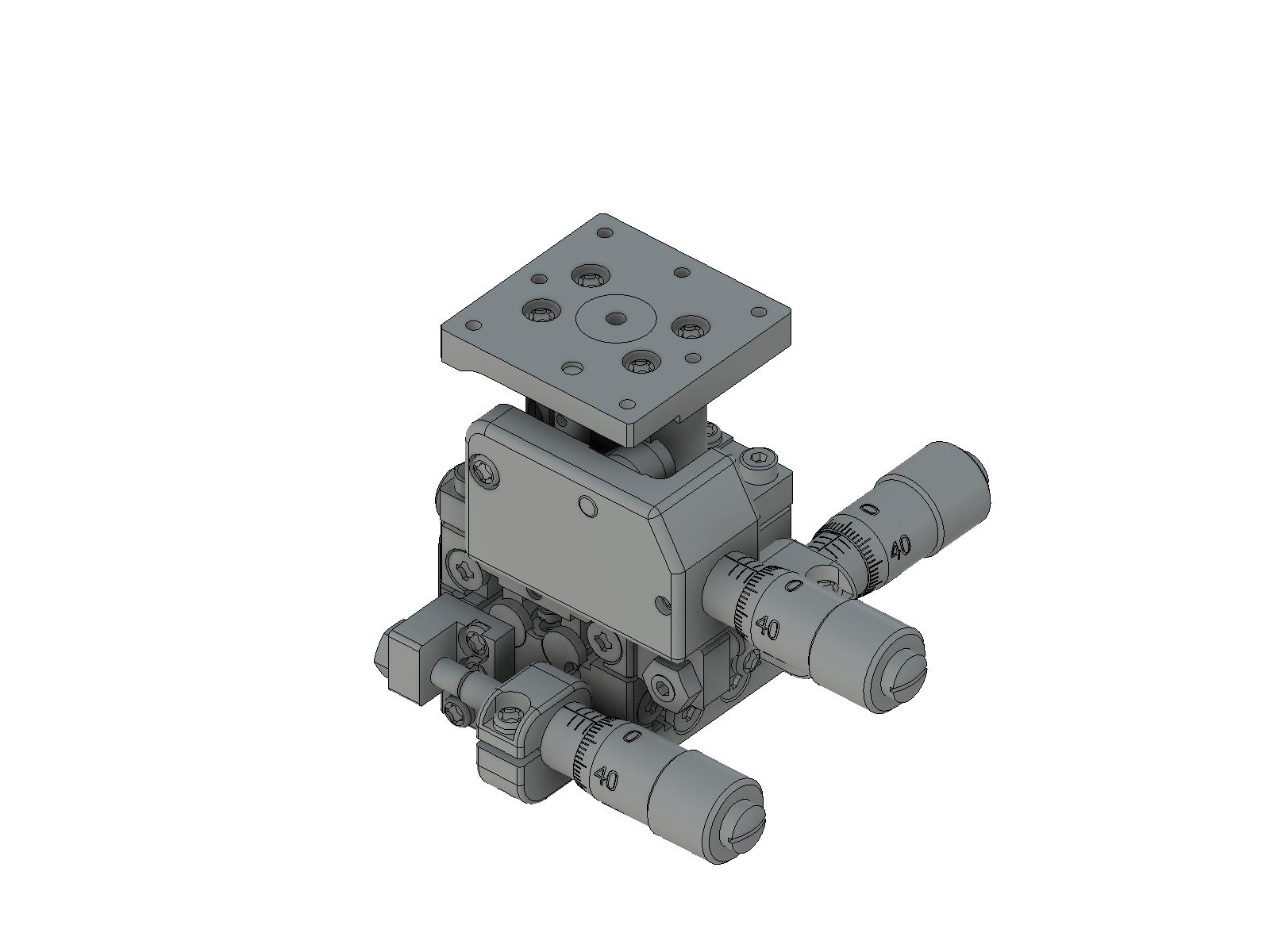 Łożysko EXC 25X25mm, stalowe, stolik XYZ, mikrometr boczny, +/-3mm, gwinty M2 — zdjęcie produktu, nr katalogowy TSD-255S