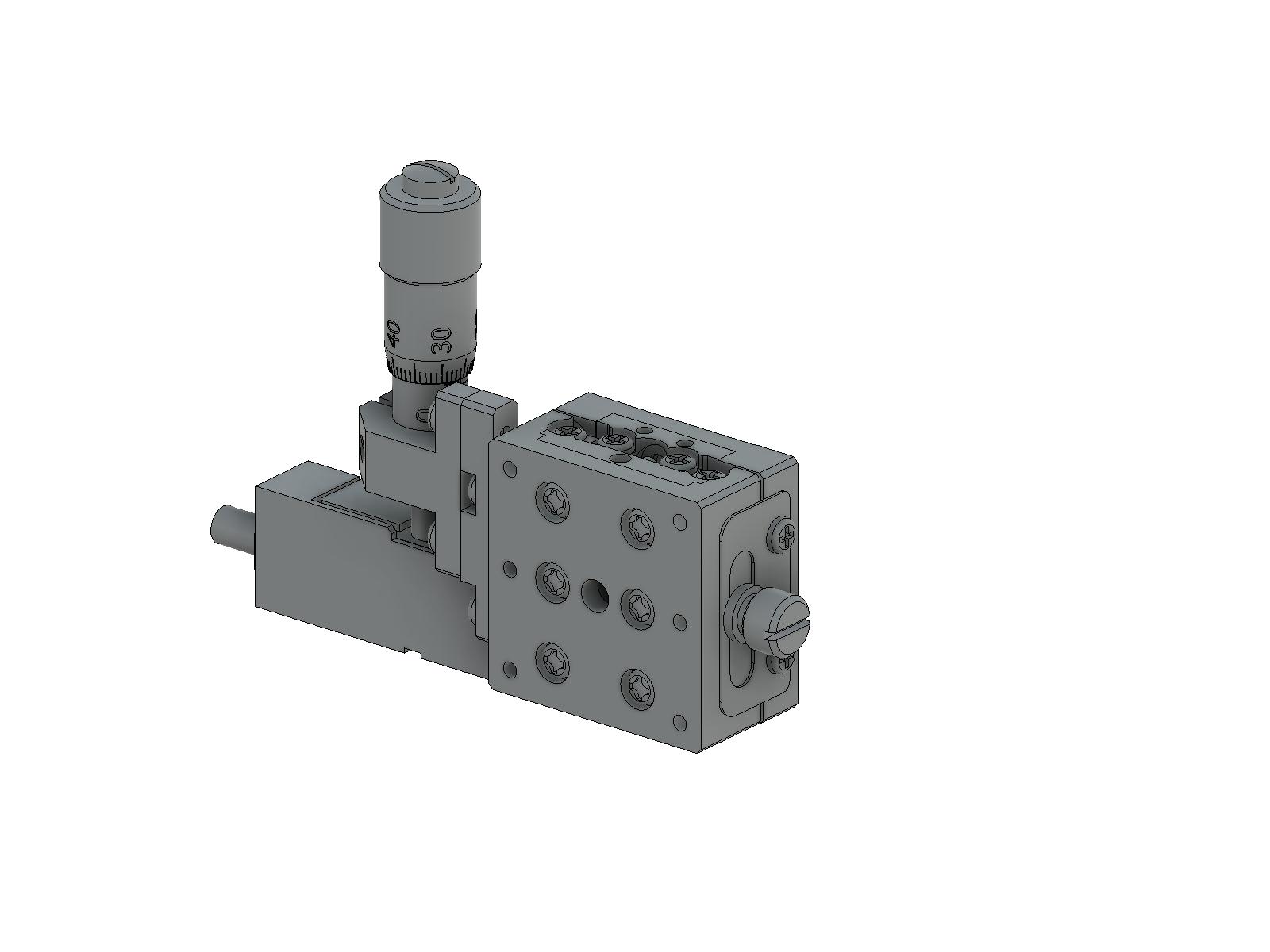 Stolik Z z asystą piezo, 25X25mm, (pionowa platforma/baza), prawoskrętny regulator +/-3mm, gwinty M2 (TADC-251SRZPA)
