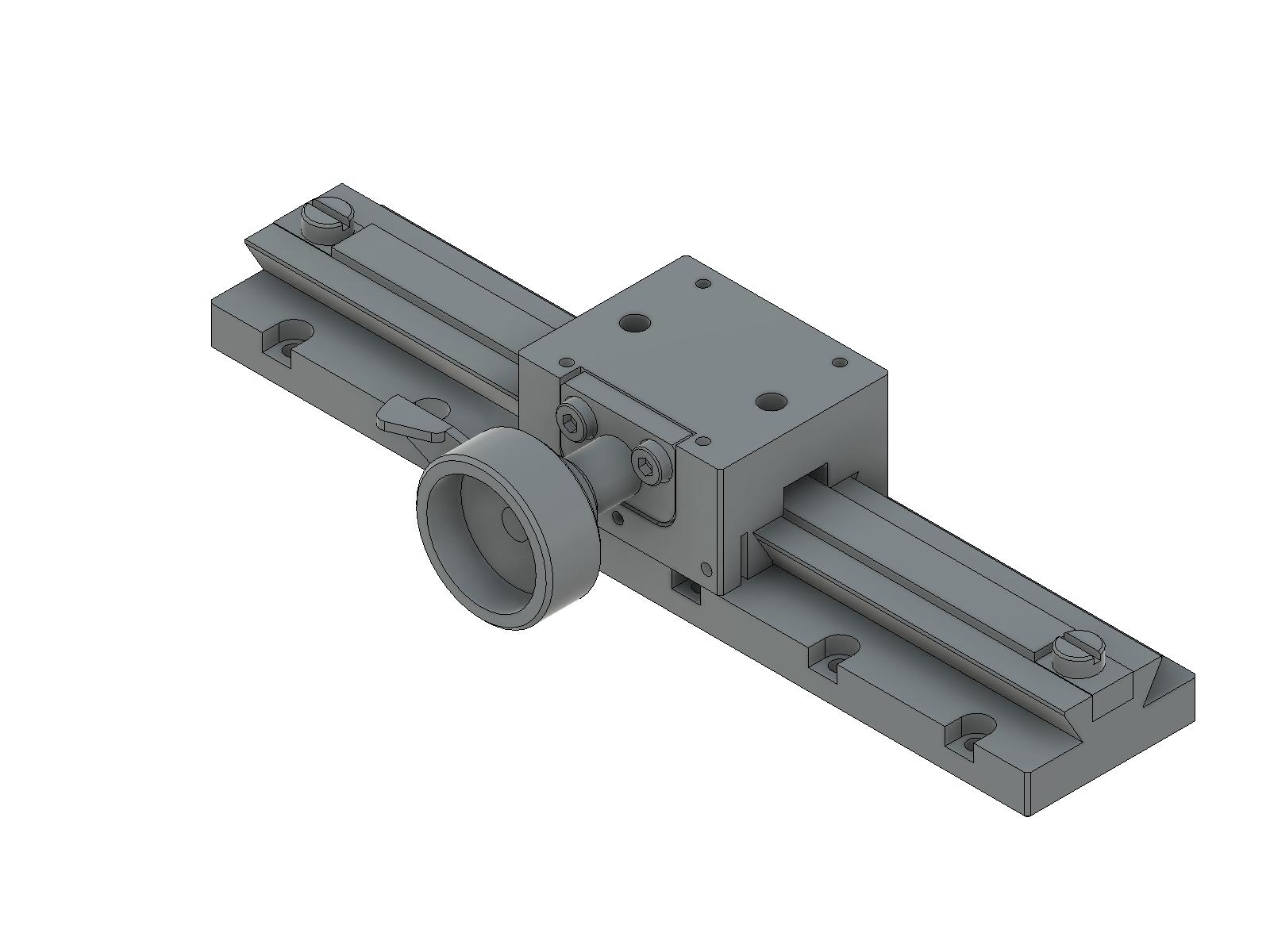 Prowadnica jaskółczy ogon 25X30mm, mosiężne, stolik osi X, napęd zębatkowy, +/-45mm, gwinty M2 (TAR-25121)
