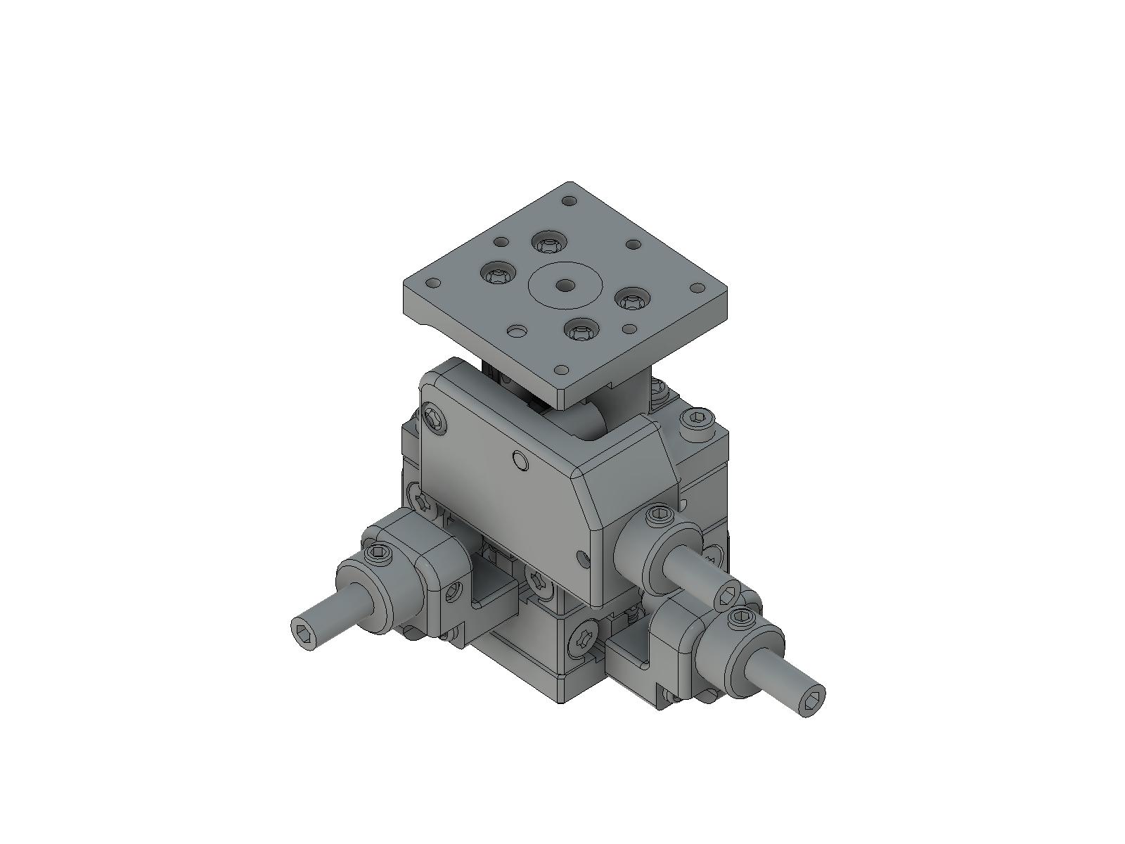 Łożysko EXC 25X25mm, stalowe, stolik XYZ, śruba sześciokątna centralna, +/-3mm, gwinty M2 (TSD-255CFP)
