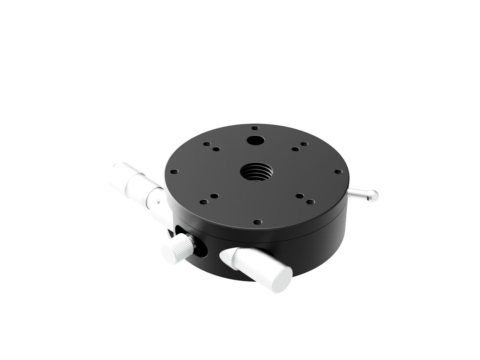 Stolik obrotowy z łożyskiem szlifowanym, średnica 80mm, aluminiowy, 360° ręczny obrót, +/-5° precyzyjna regulacja, napęd mikrometryczny, gwinty M4 (KSPA-806M)