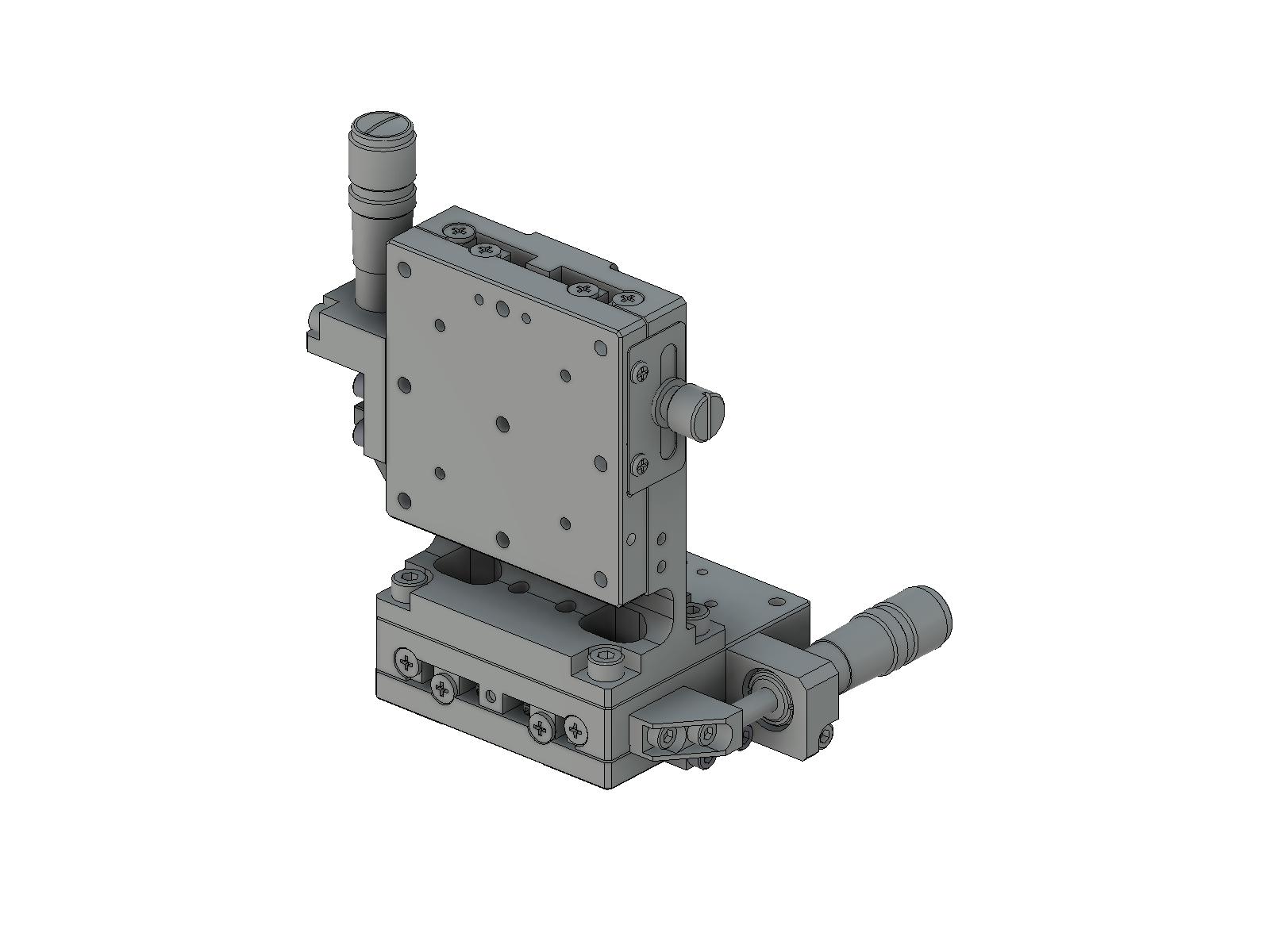 Łożysko EXC 60X60mm, kompatybilne z próżnią, stal nierdzewna, stolik osi XZ (platforma pionowa), mikrometr boczny, +/-6.5/5.0mm, gwinty M4 (TSDS-604SL)