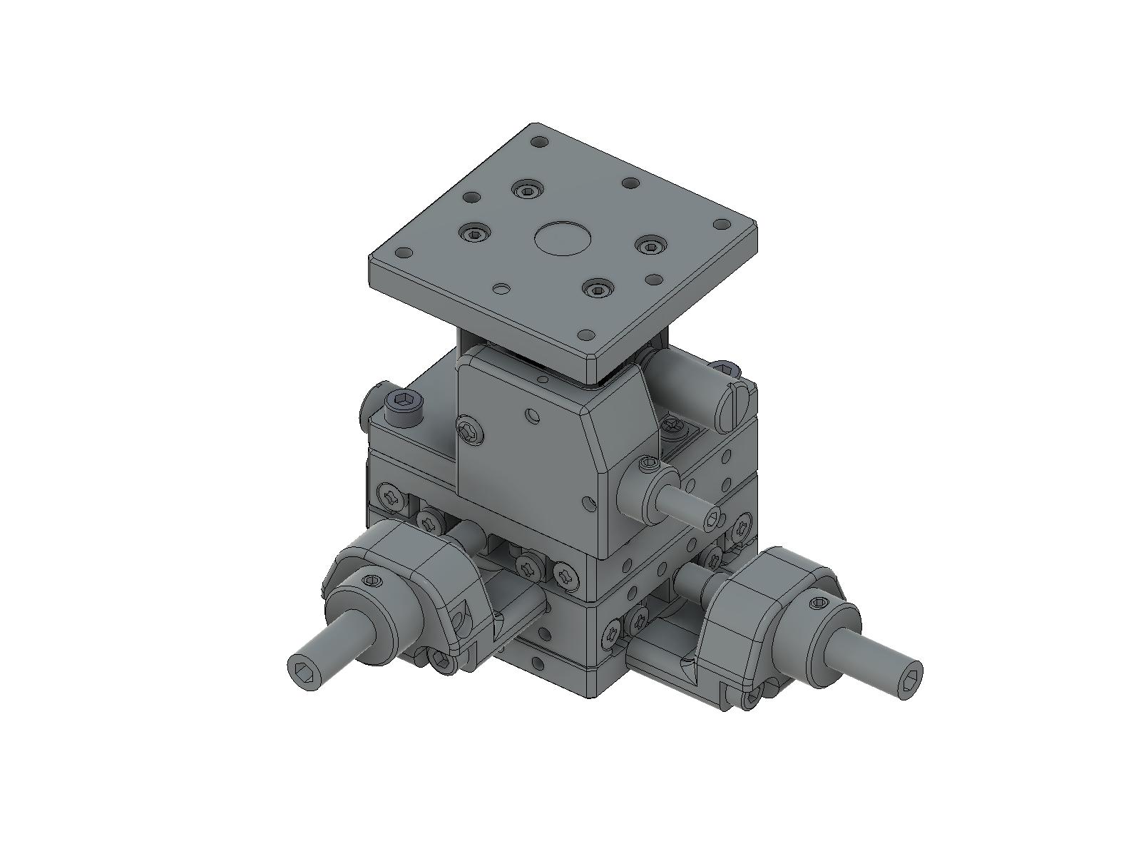 Łożysko EXC 40X40mm, stalowe, stolik XYZ, śruba sześciokątna centralna, +/-6.5/6.5/3.0mm, gwinty M3 — zdjęcie produktu, nr katalogowy TSD-405CFP